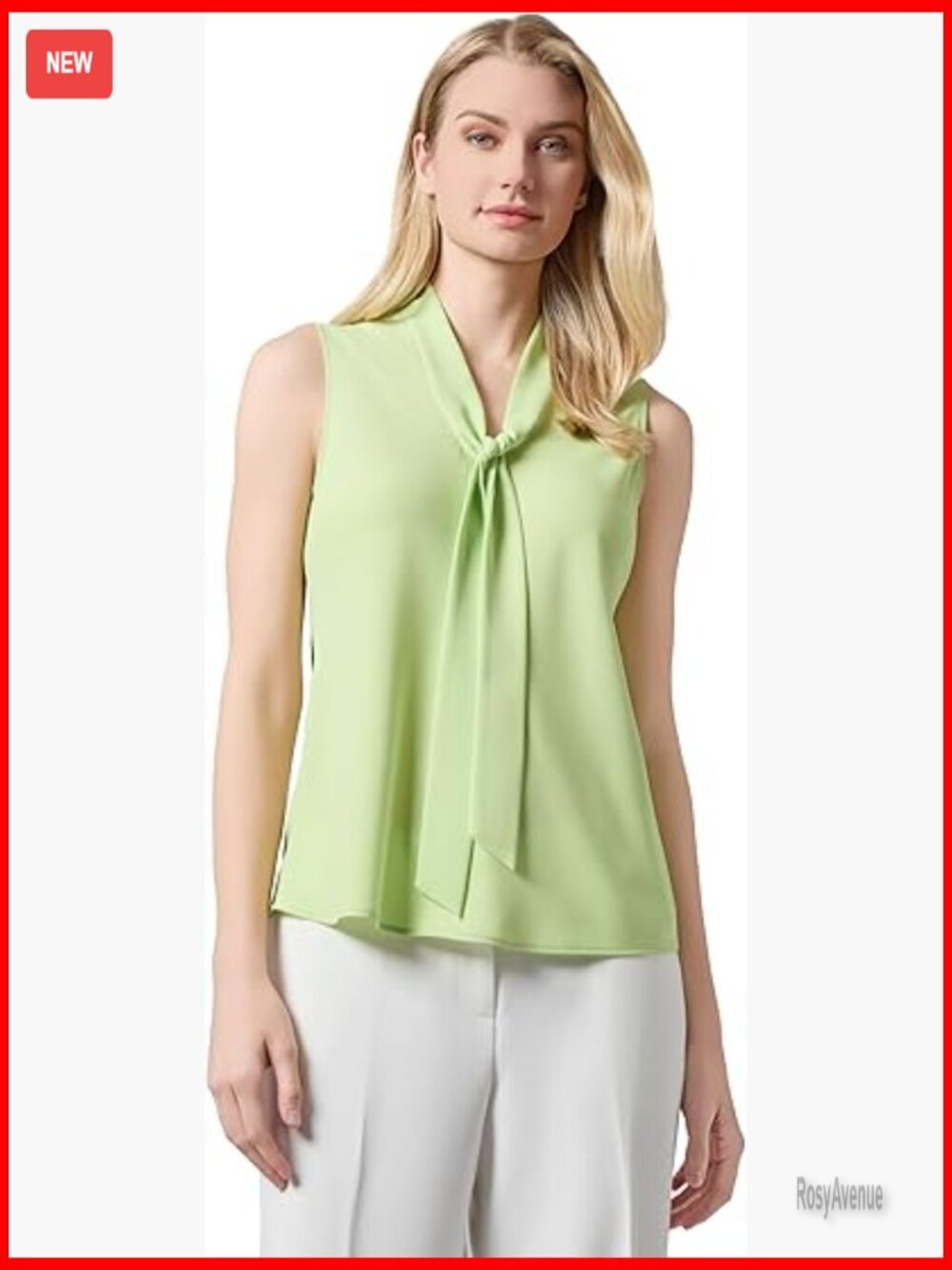 Sleeveless Tie Front Blouse, Solid Wrap Top, Classic Fit, Summer Blouse